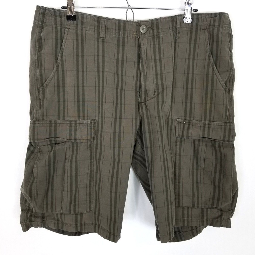 Patagonia Men All Wear Cargo Shorts Sz 36 Brown Organic Cotton Plaid Outdoor